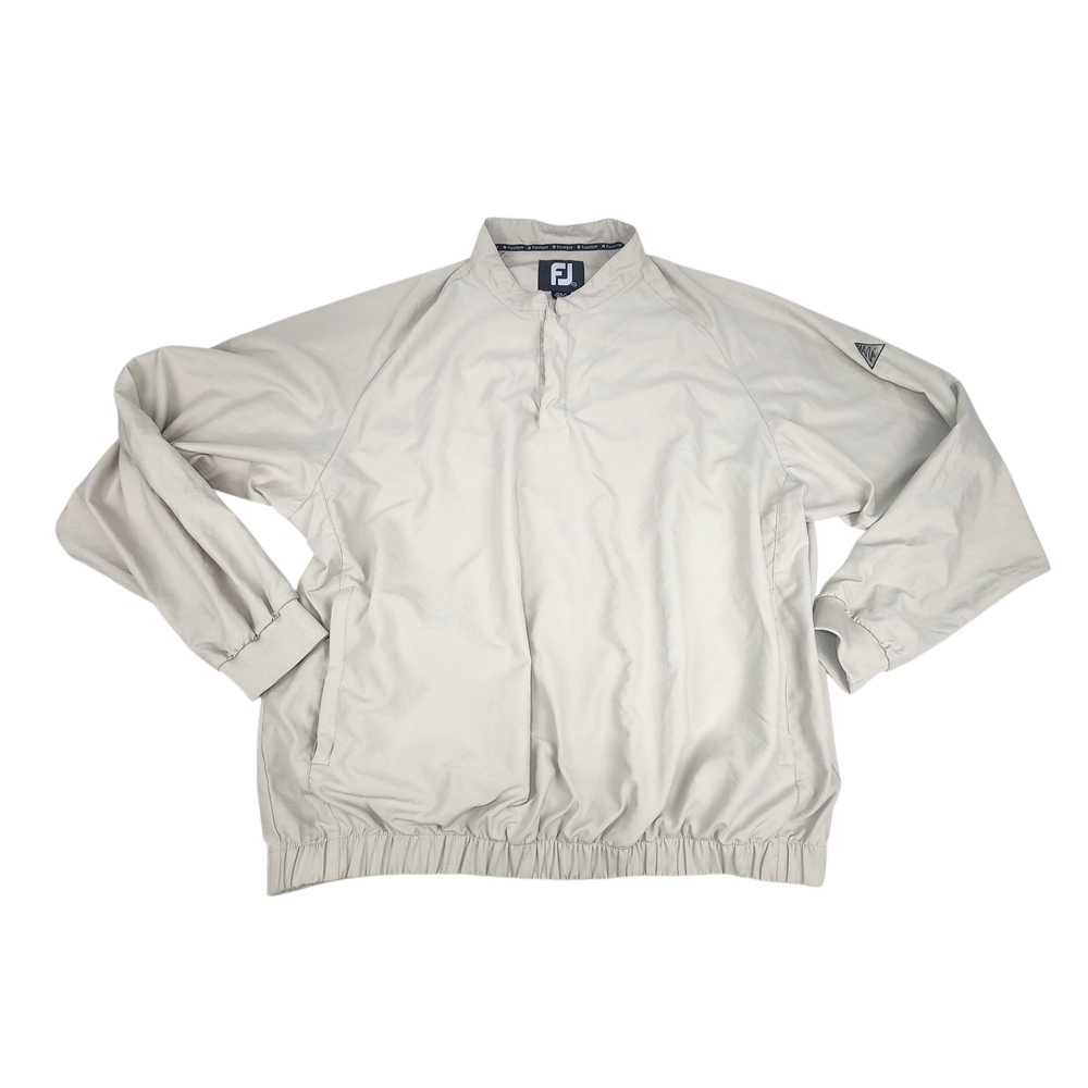 FootJoy Golf Windbreaker Pullover Jacket Men's XL Beige 1/4 Snap Windshirt - Picture 8 of 15
